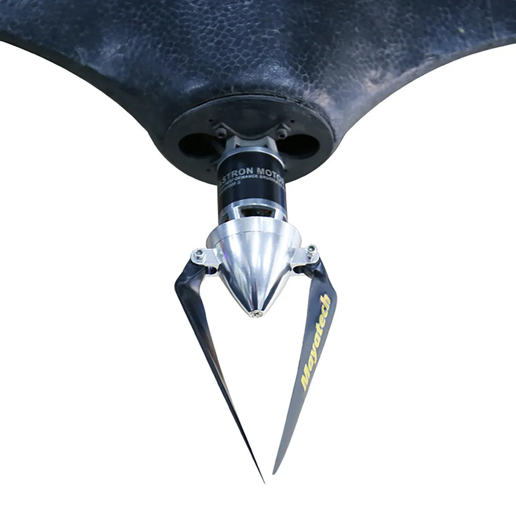 Black folding paddle fittings for glidder boats showing 12cm by 6.5cm folded dimensions