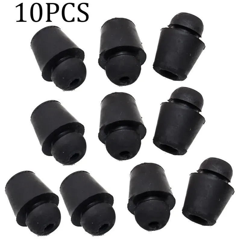 Ten black rubber automobile buckle buffer clips for trunk shock absorption and vibration damping