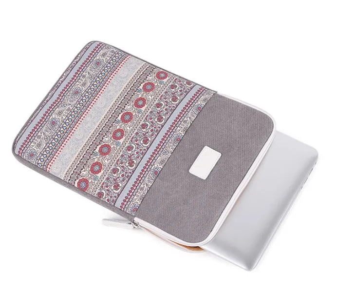 Canvas laptop sleeve bag for 15 inch notebook with shoulder strap, black style option
