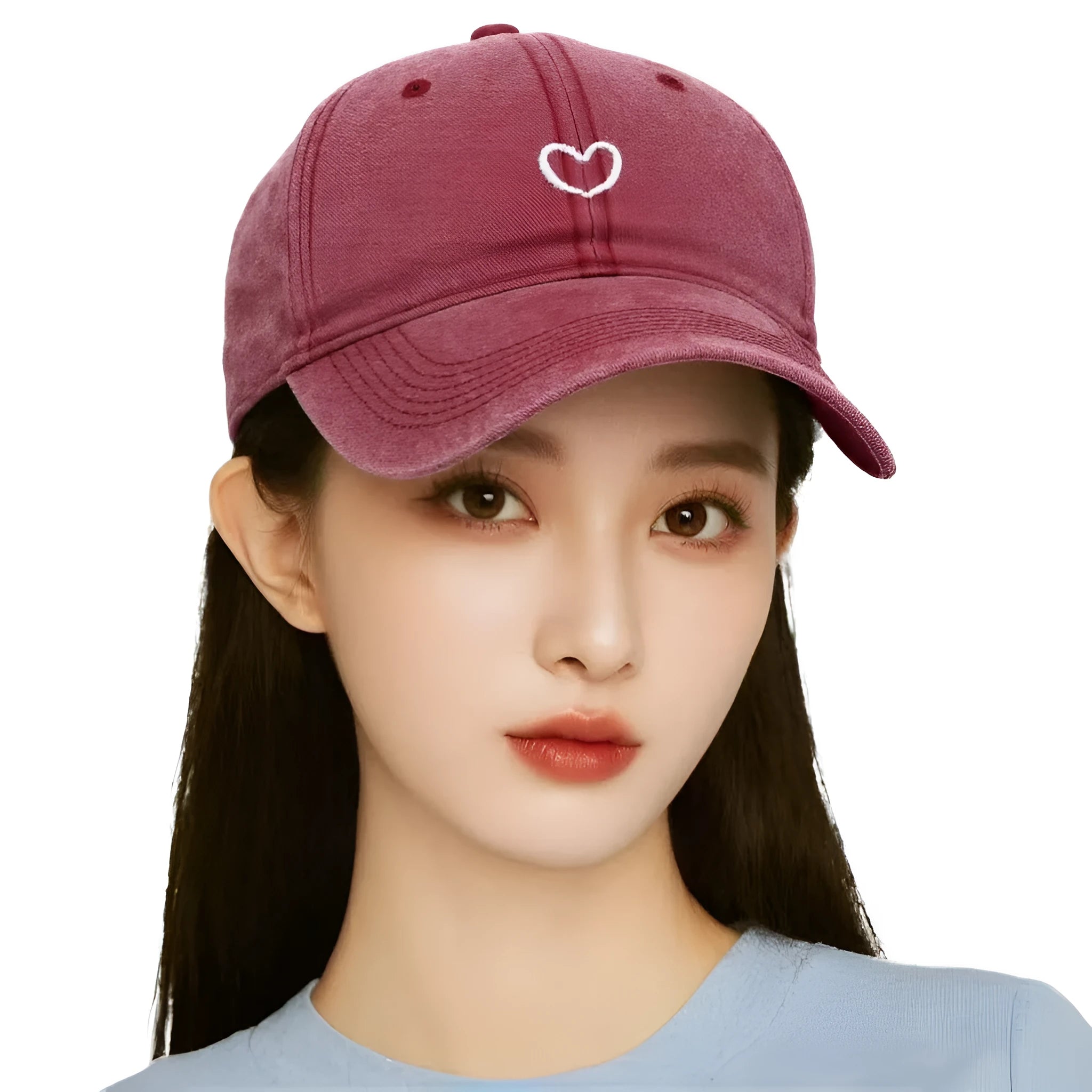 Cotton baseball cap with embroidered design and adjustable sizing in multiple colour options