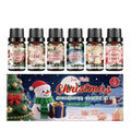 Christmas aromatherapy essential oil gift set with six 10ml bottles of festive scents.