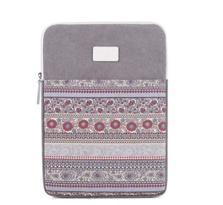Canvas laptop sleeve bag for 15 inch notebook with shoulder strap, black style option
