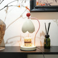 Linglan ancient style melting wax fragrance lamp in cream white or dark green with metal lamp holder