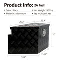 Black 26-inch aluminium alloy toolbox case with T-casting construction for tool storage