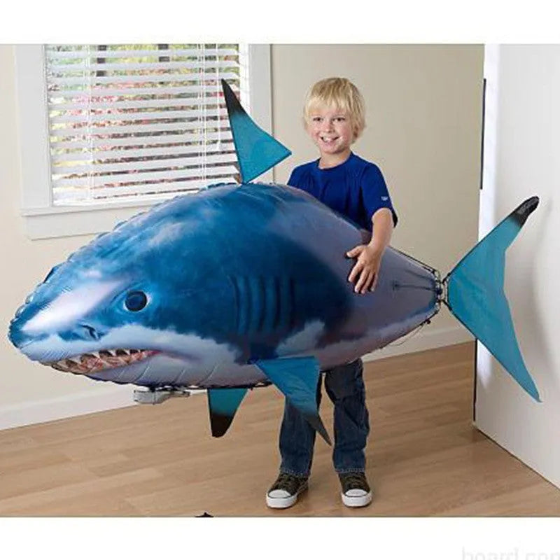 Remote control shark helium balloon toy measuring 57 inches long with infrared controller