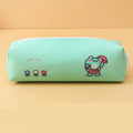 Student PU round pencil case 20.5x7.5cm in Korean style with cartoon colour options