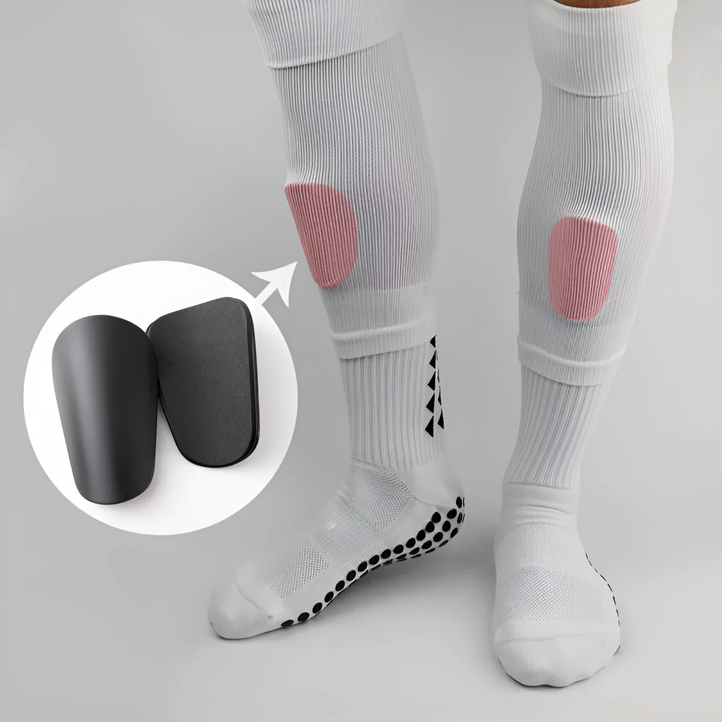 Pair of PU mini shin guards for sports protection in Dream Blue colour.