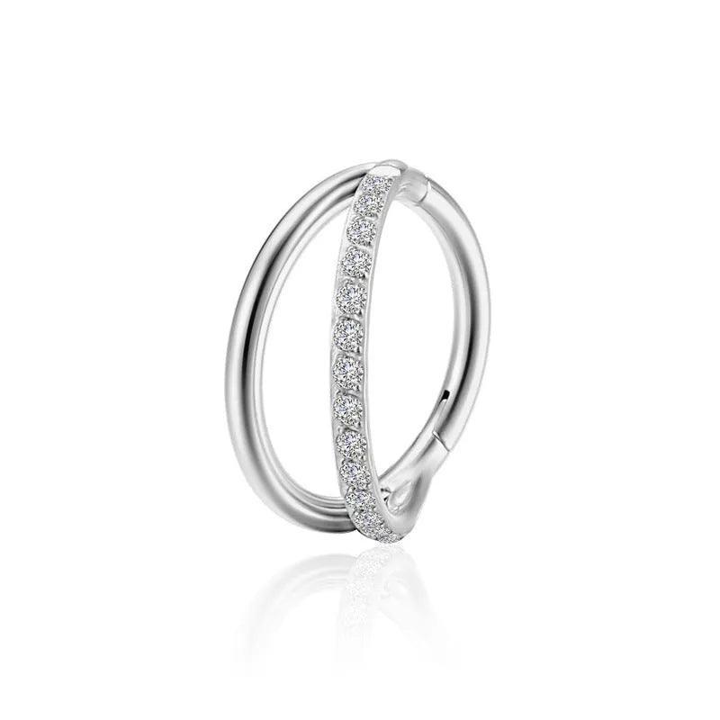 Titanium alloy nose ring body jewellery in silver, available in multiple lengths from 6mm to 12mm.