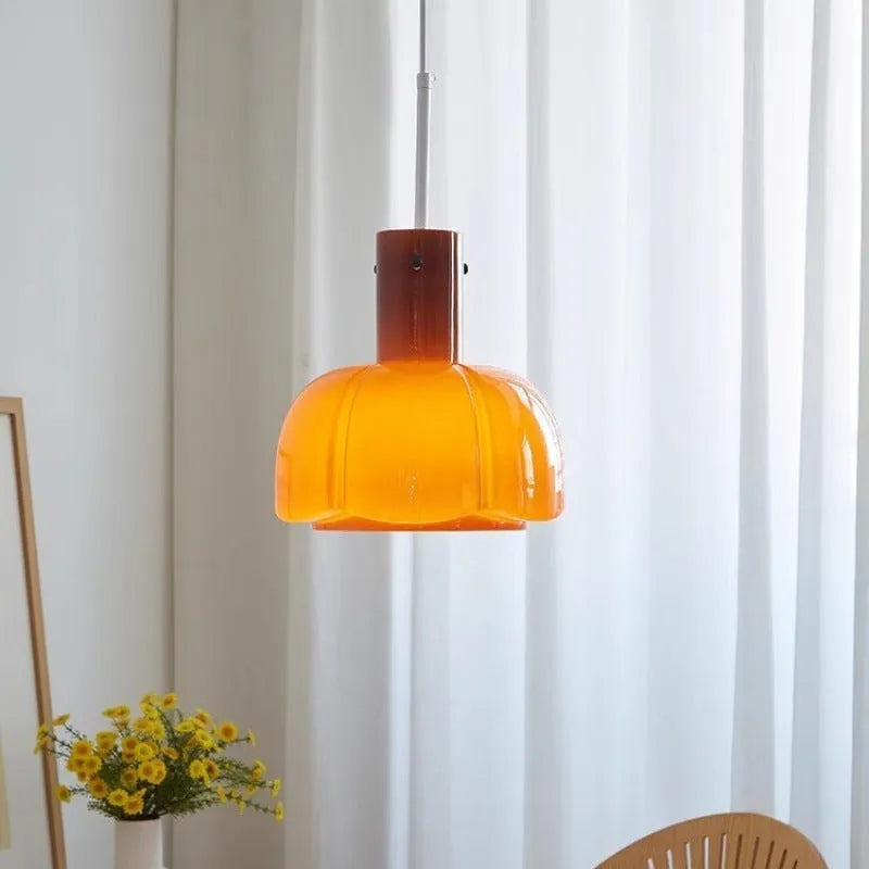 Medieval glass bud chandelier in retro style for ceiling installation