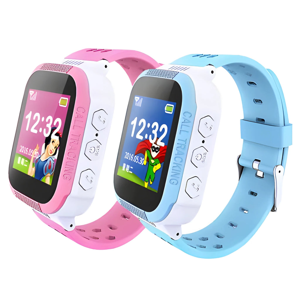Blue children's phone watch with 1.44 inch IPS screen display
