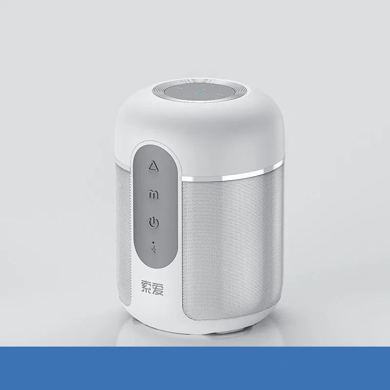 A compact black portable Bluetooth speaker measuring 72mm by 99mm.