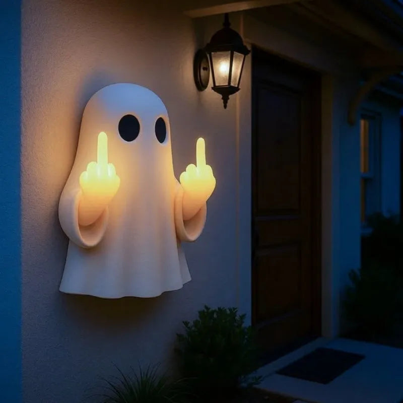 White plastic ghost statue decorative night lamp for Halloween