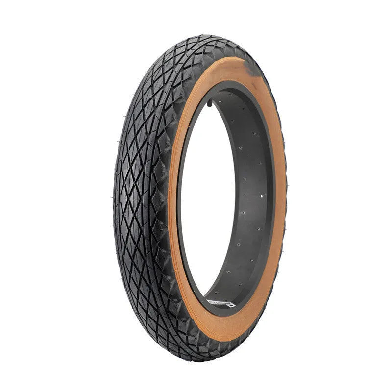 Brown skin edge rubber tyre for electric beach cars measuring 20 x 4.0 inches