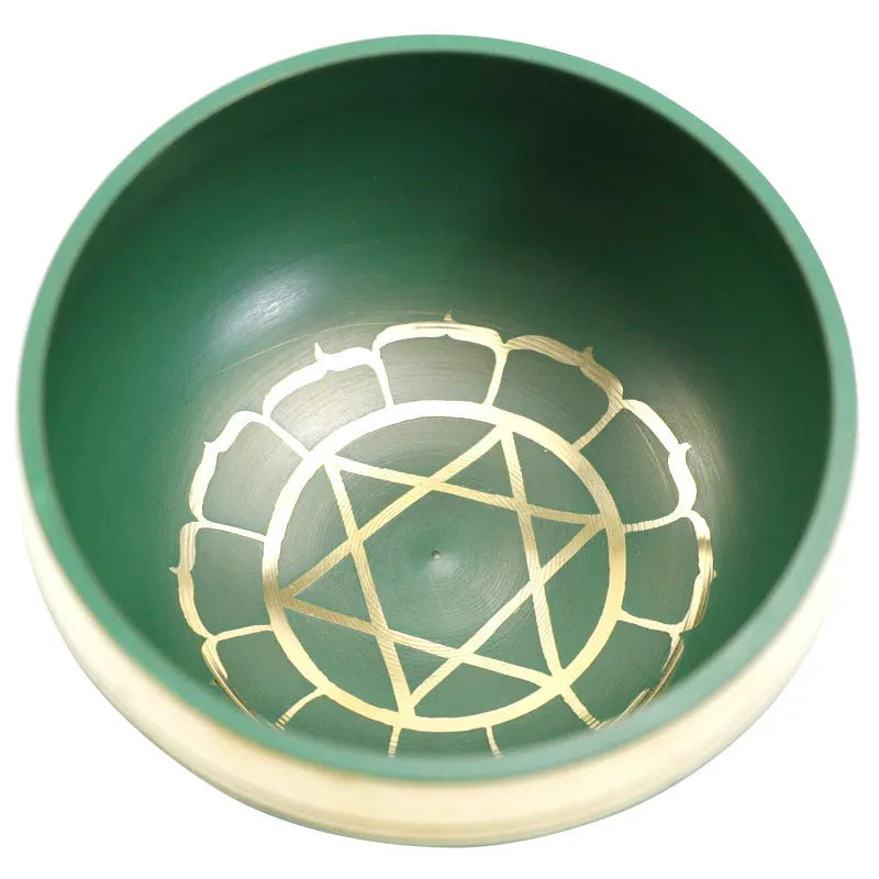 Handmade colourful Himalaya singing bowl percussion instrument for yoga meditation