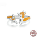 Silver electroplated corgi charm ring with cartoon design SCR1014-E colour