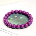 Jiuya polished crystal purple mica bracelet showing single ring design with precise bead sizing