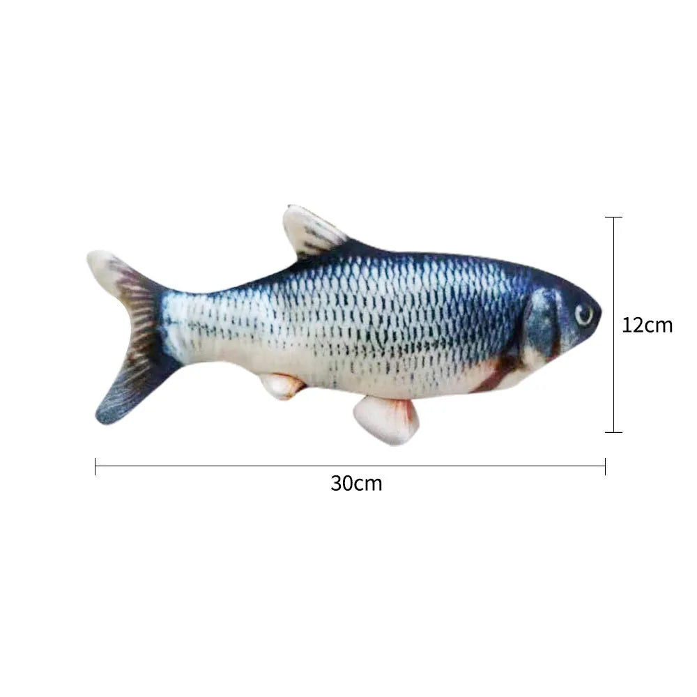 USB rechargeable electric jumping fish cat toy in multicolour 30cm PP construction