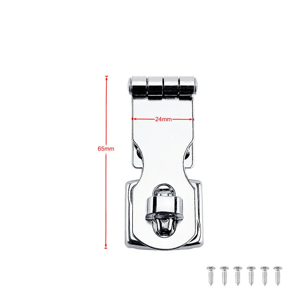 Silver stainless steel padlock hasp latch bolt with mirror finish