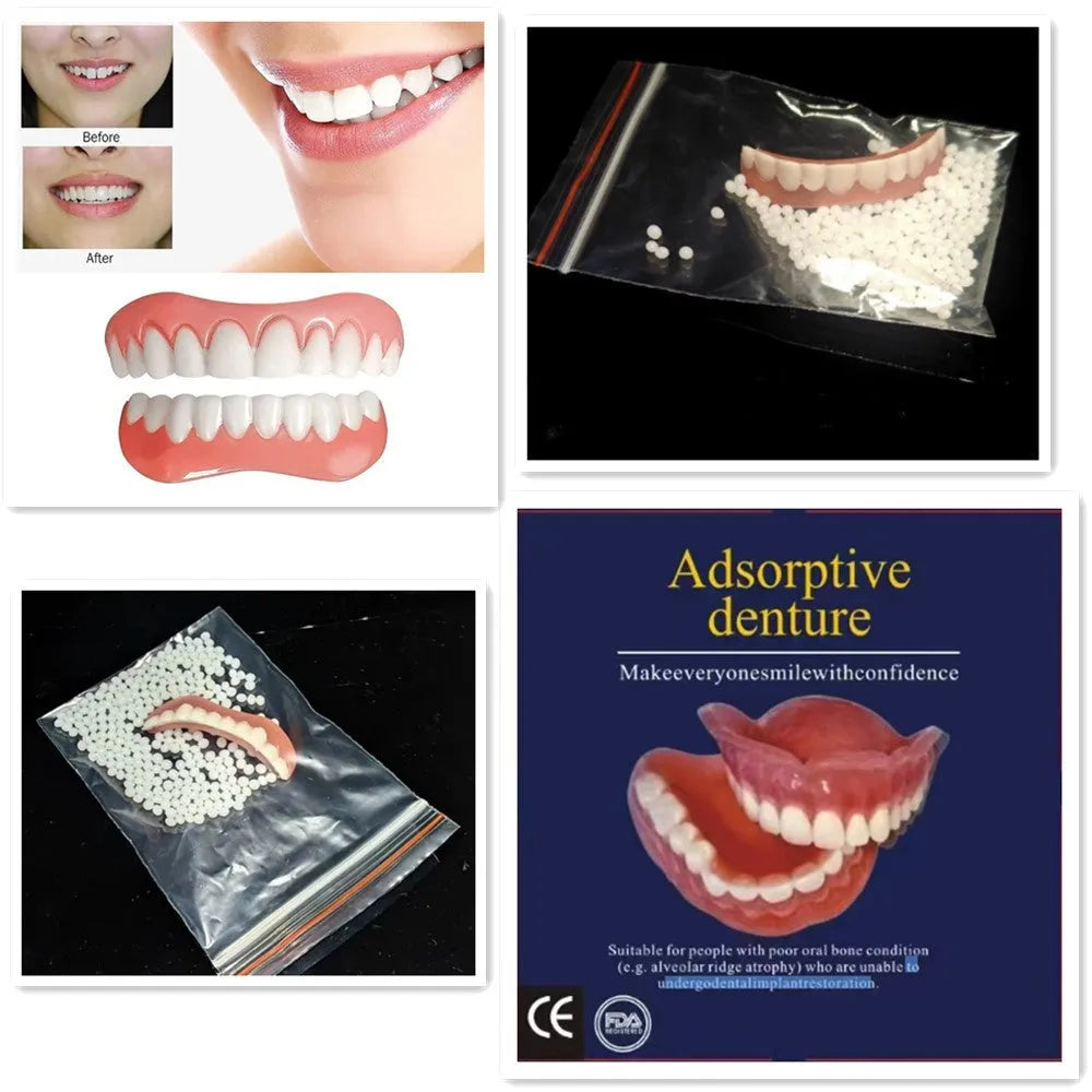 Silicone simulation smile dentures tooth socket for dental training with upper and lower teeth