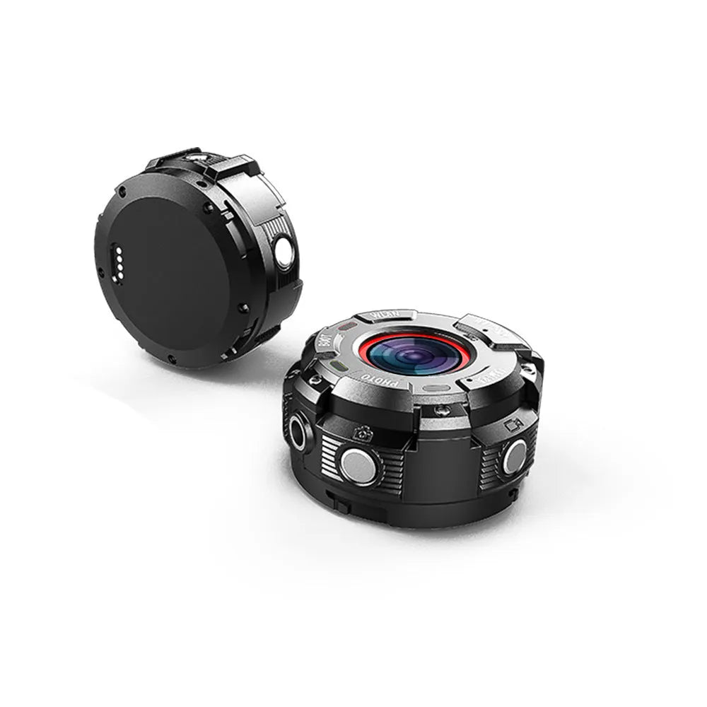 Black waterproof sports digital camera with compact design for active recording