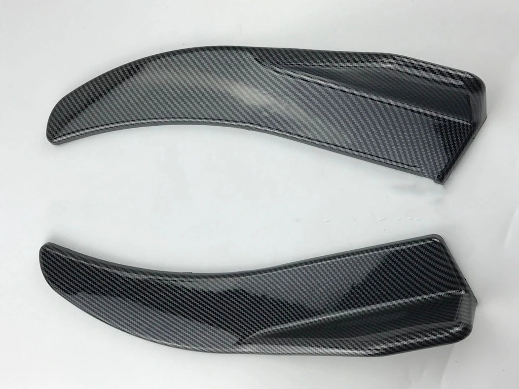Front and rear deflector lights for General Motors vehicles with carbon fibre finish