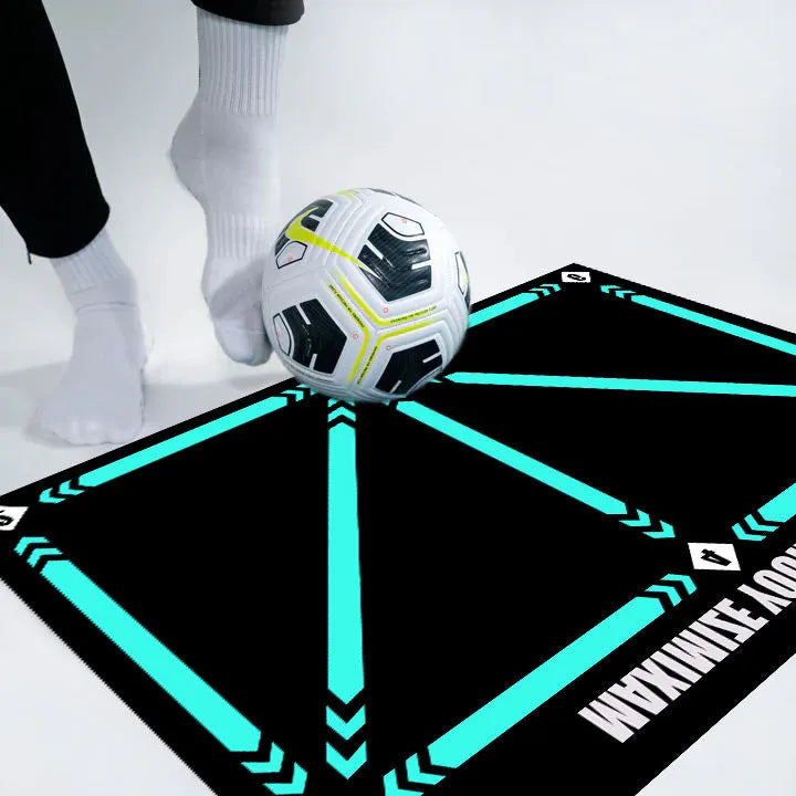 Black rectangular football training mat measuring 60cm by 90cm