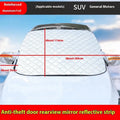 Large luxury SUV winter car cover with aluminium foil layer and reflective edge stripes