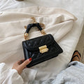 Rhombus-shaped purple PU women's crossbody bag with Korean styling and structured silhouette
