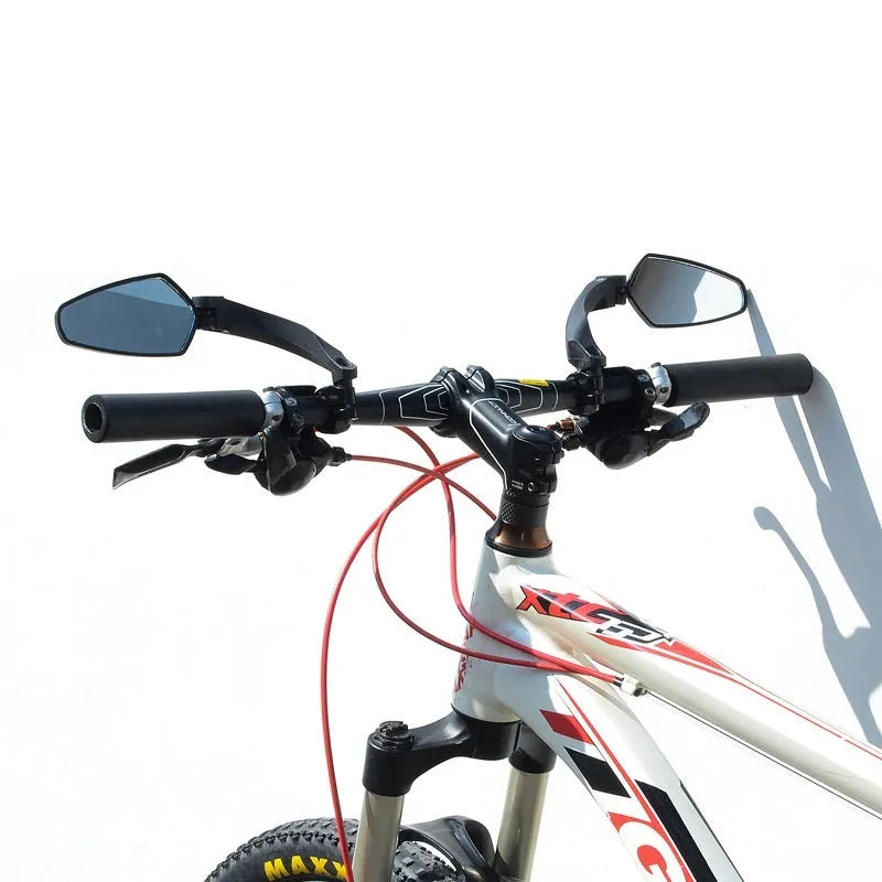 Black PMMA acrylic bicycle rearview mirror measuring 210mm by 102.5mm for left, right or pair installation