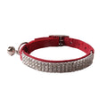 Flocked cat collar with elastic buckle in gang drill style showing colour options