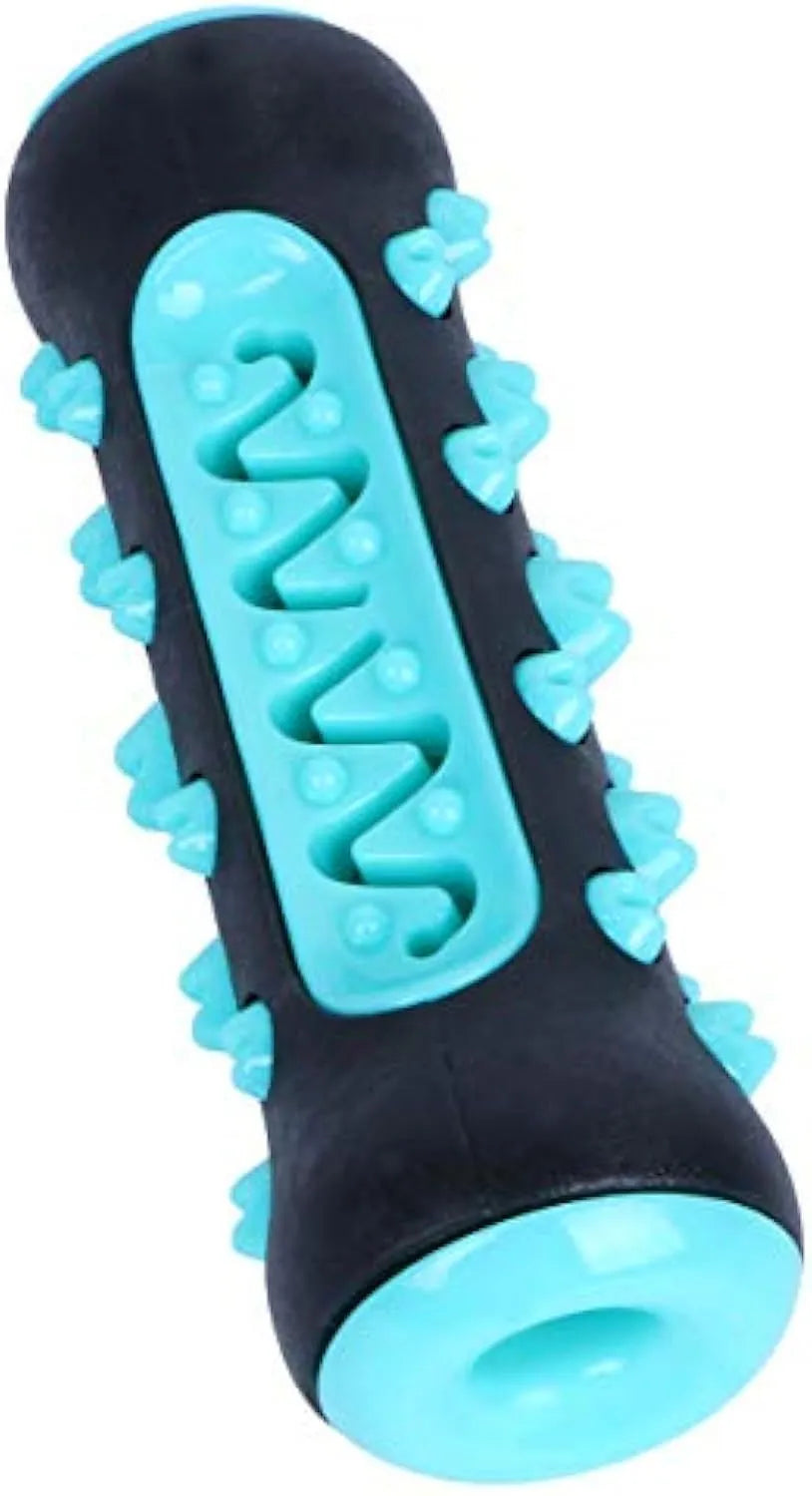 Natural rubber dog dental chew toy in blue colour for teeth cleaning and tartar reduction