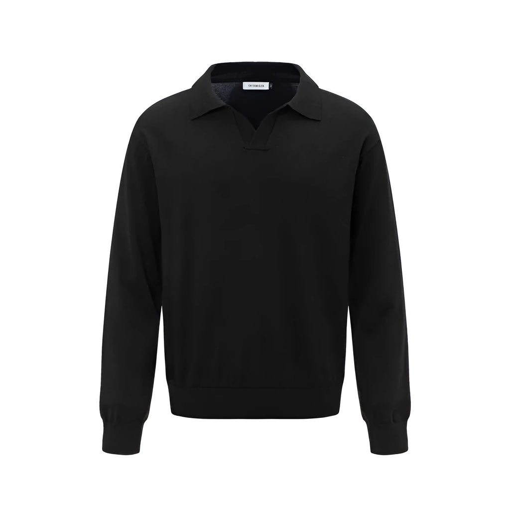 Loose fit acrylic fibre pullover shirt in black, dark grey or creamy-white