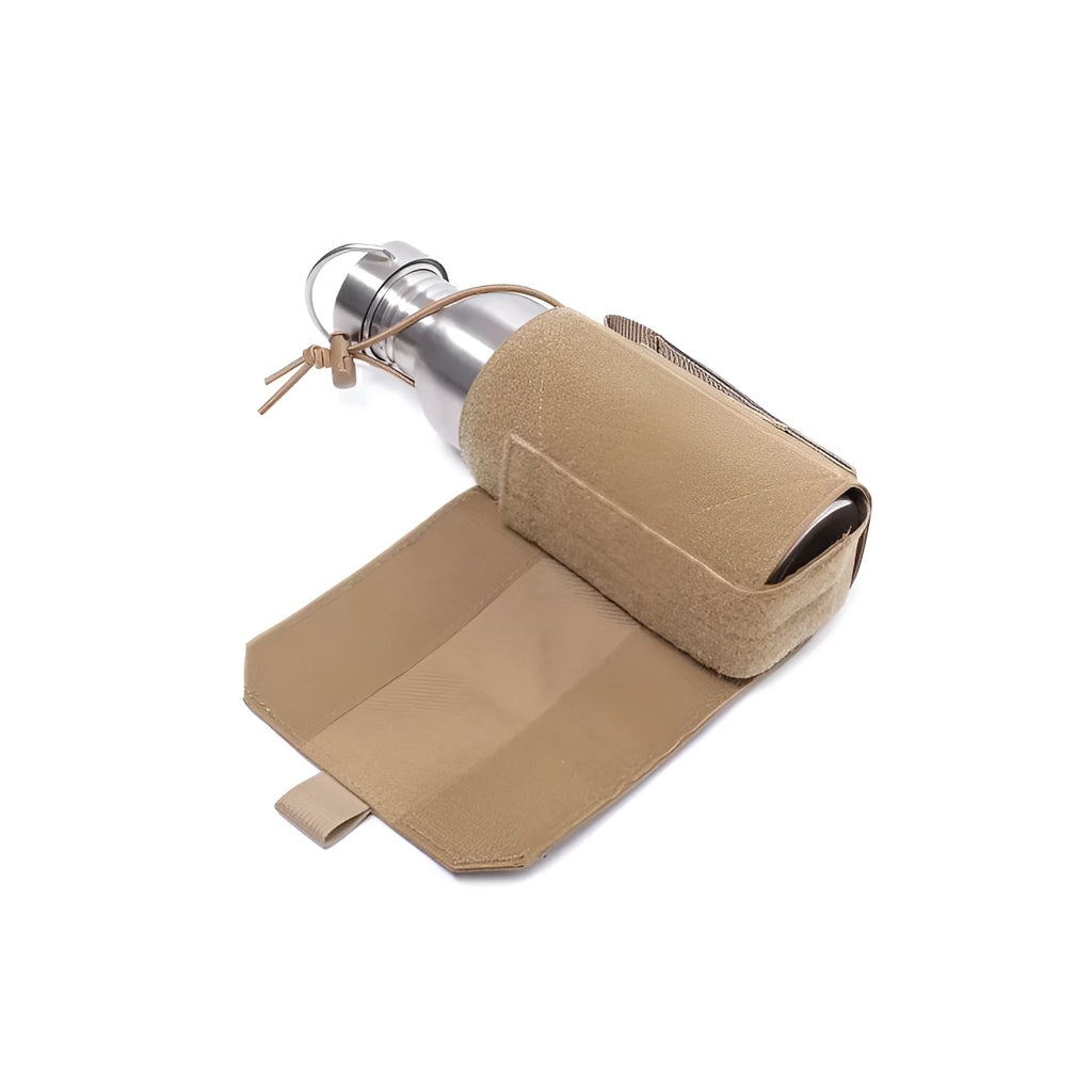 Outdoor adjustable bottle cover made from Oxford cloth with PU lining in black and khaki colours