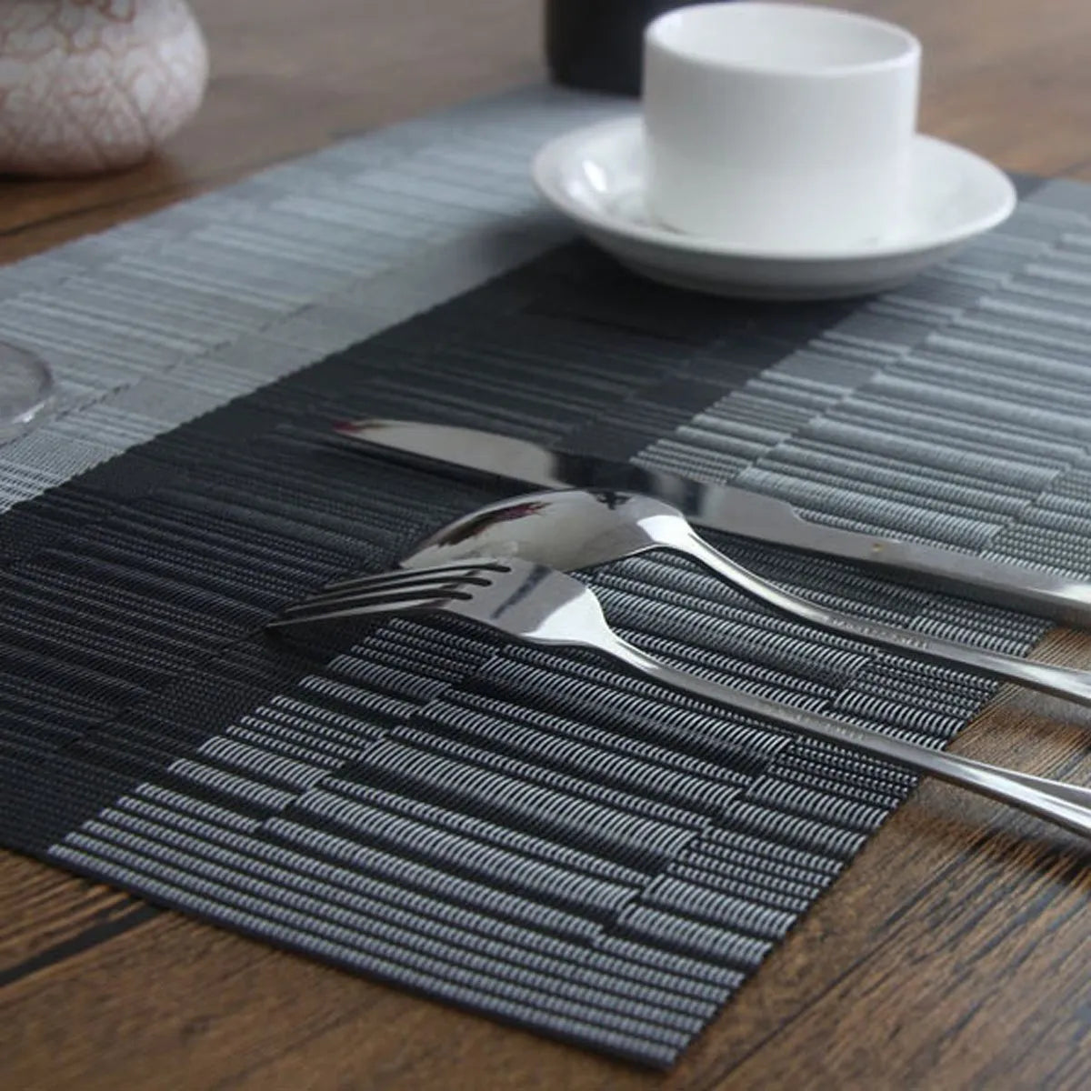 PVC non-slip kitchen placemat for dish drying in modern gradient bamboo colour