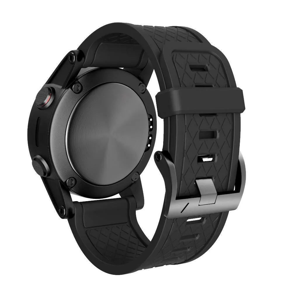 26mm black silicone watch strap with stainless steel clasp for Jiaming watches