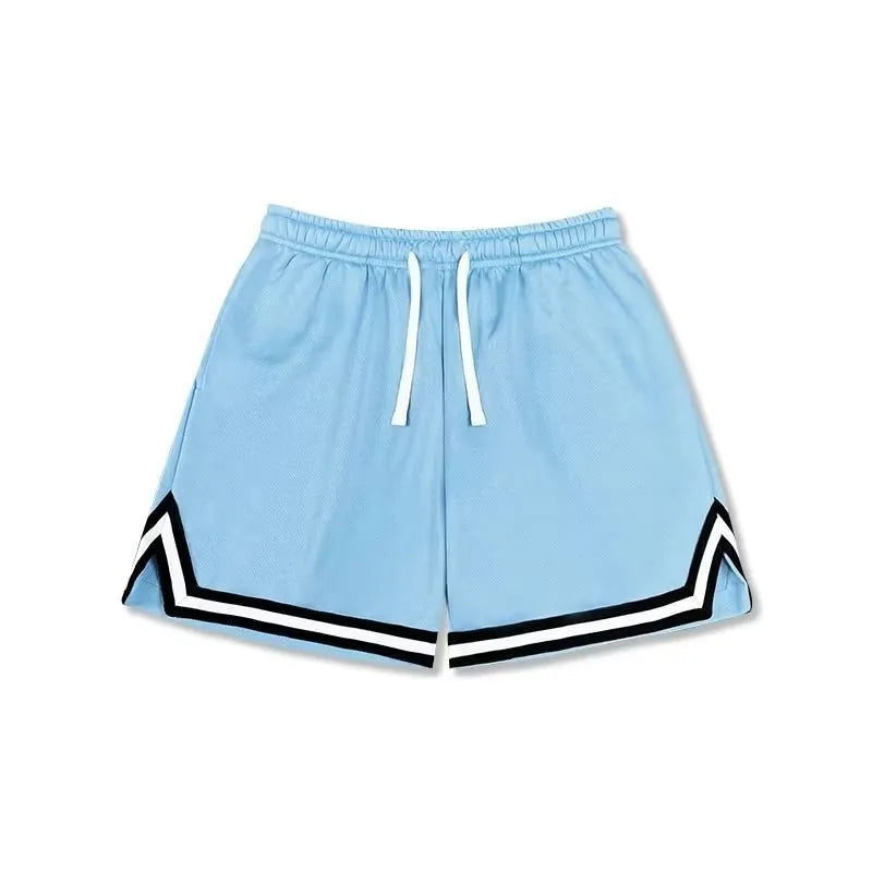 Men's loose-fit polyester summer shorts in various colours with elastic waistband