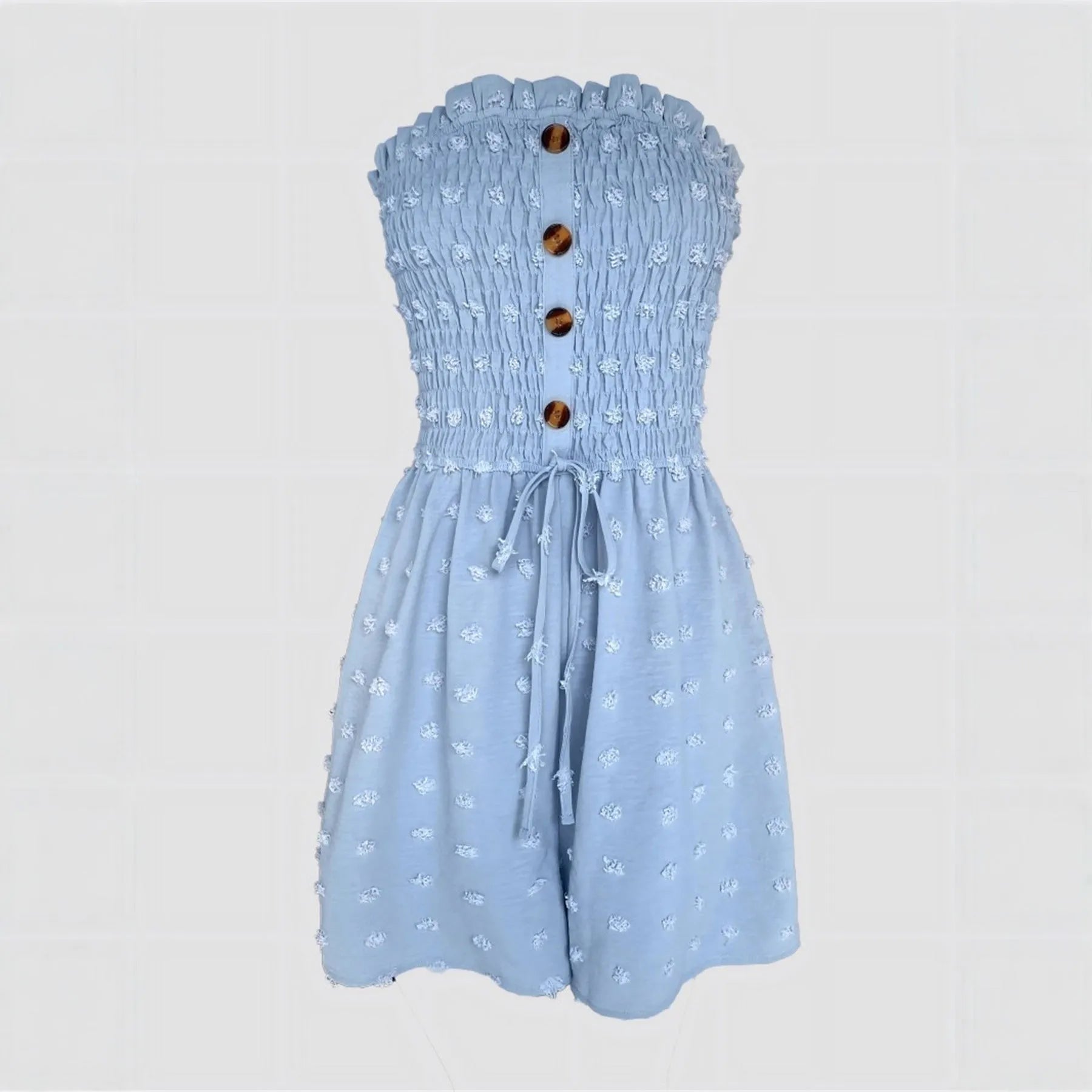 Women's off-shoulder jumpsuit in solid colour with sleeveless design and casual styling