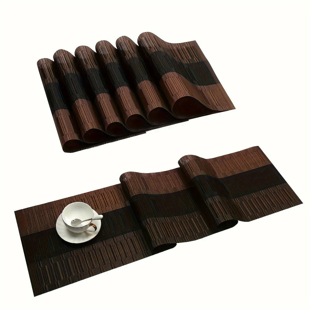 PVC non-slip kitchen placemat for dish drying in modern gradient bamboo colour