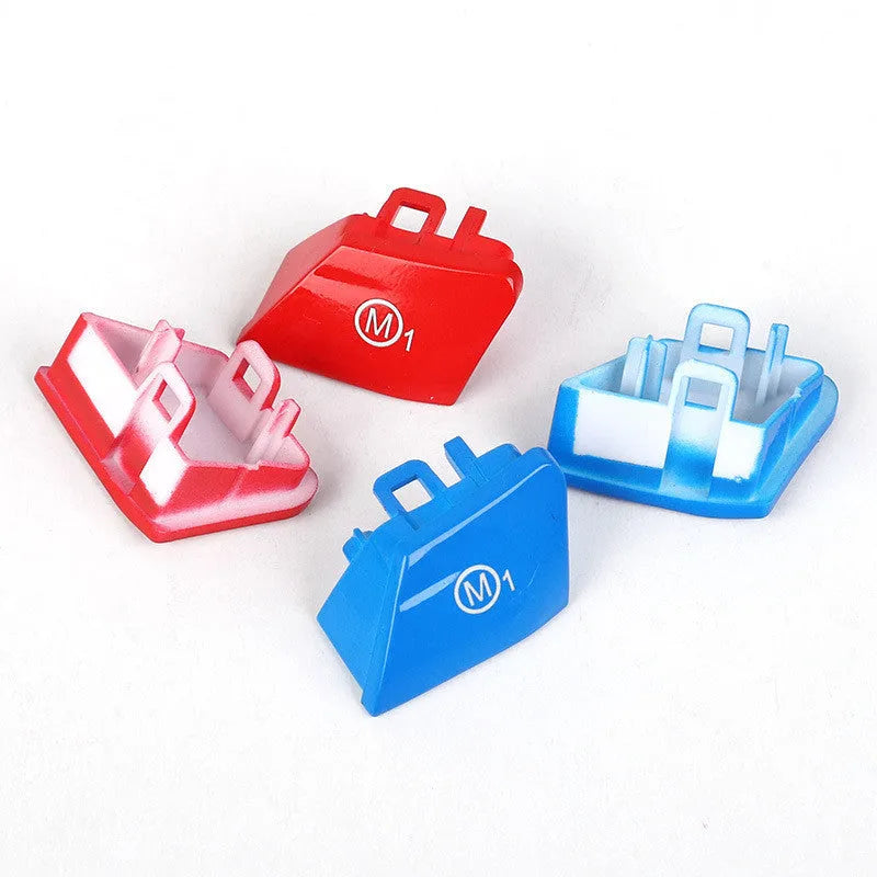 BMW steering wheel M1 M2 button accessories in red and blue colours with installation keys