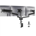 Black three-arm gas spring computer monitor arm for screens up to 27 inches