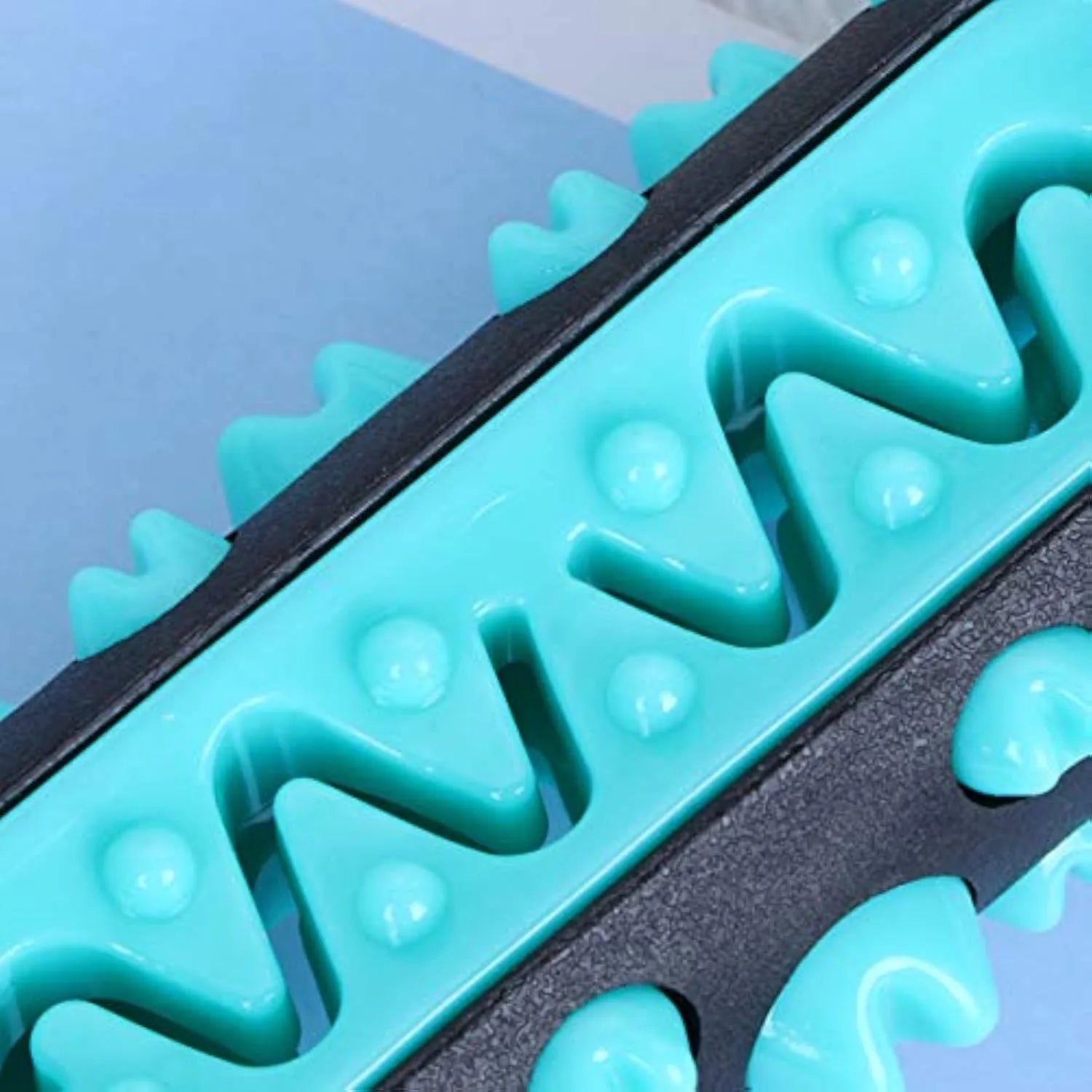 Natural rubber dog dental chew toy in blue colour for teeth cleaning and tartar reduction