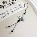 Guofeng pendant keychain with Chinese style floral bead decoration for schoolbags