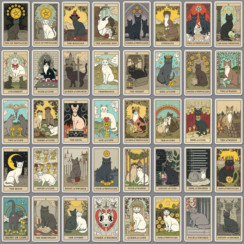 78-piece creative graffiti waterproof luggage sticker set with tarot card design in cute style
