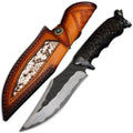Black Goat high hardness steel straight knife with 200mm full length, black finish
