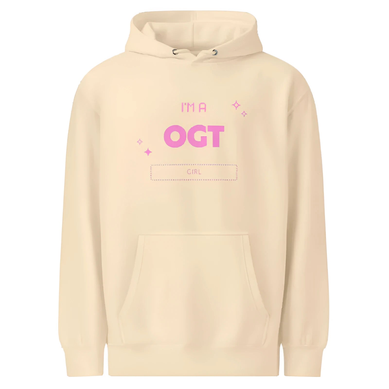OGT Girl Hoodie in Sandshell colour, polyester leisure top with a pullover style