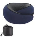 U-shaped memory foam travel neck pillow with storage bag in four colour options.