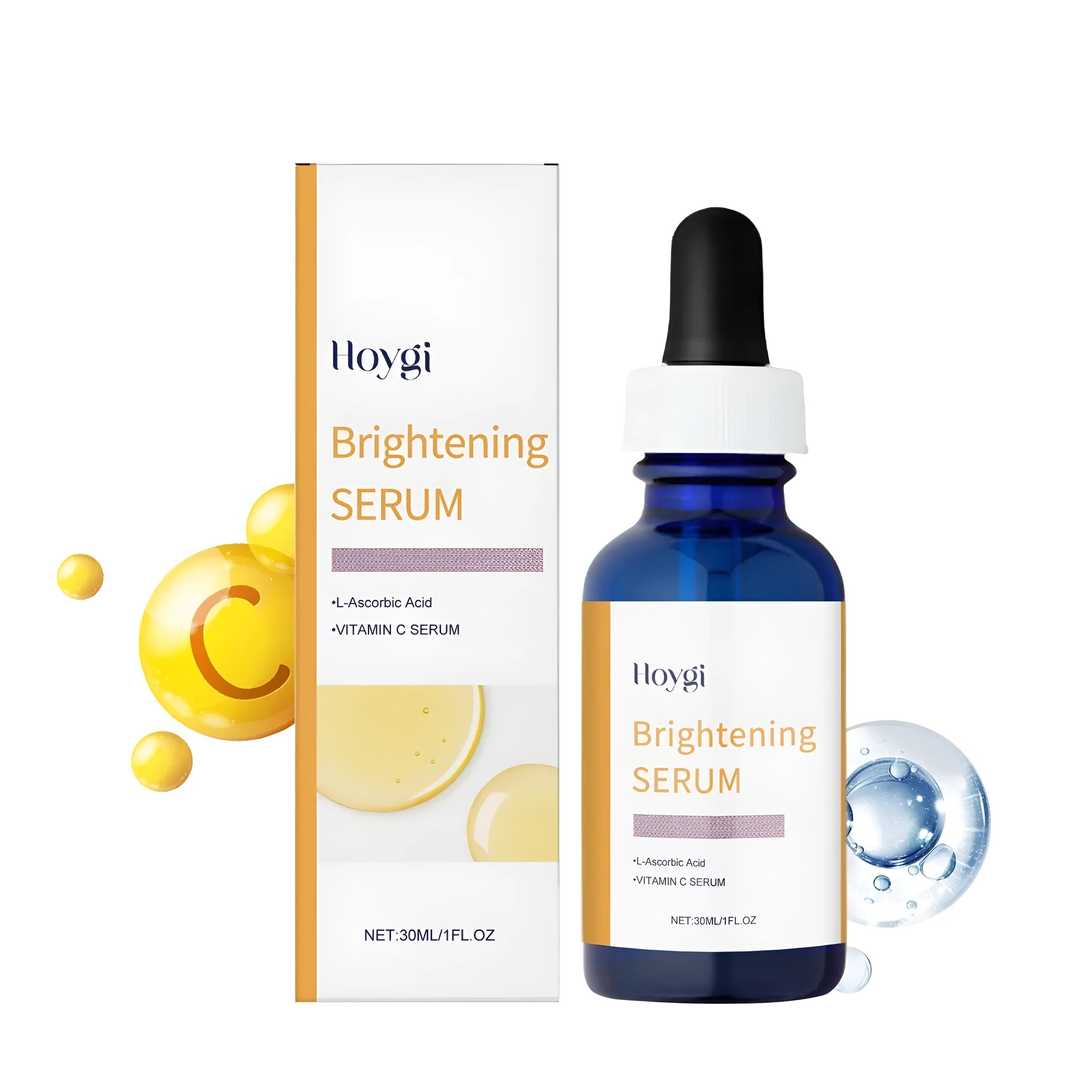 30ml bottle of Vitamin C facial solution with vitamin E on a clean background.