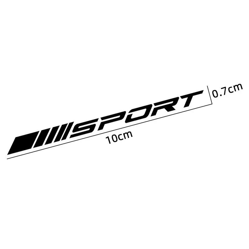 PET car rim stickers in black, red, and white with sports hollow design measuring 10cm by 0.7cm