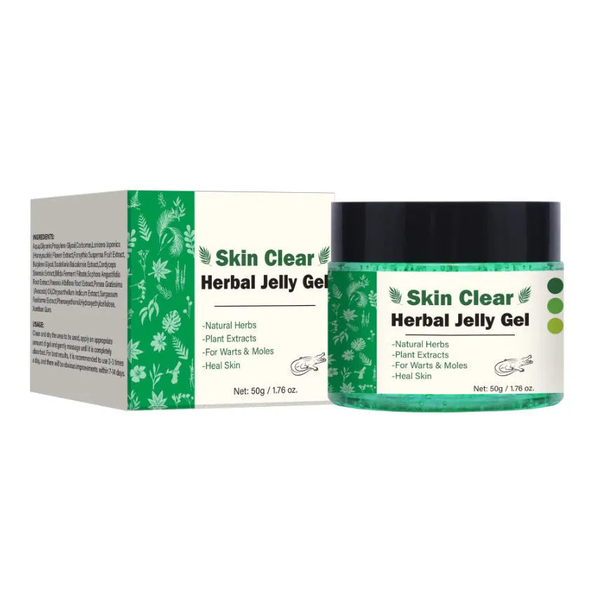 Clear herbal gel 50g container multipurpose skincare haircare transparent formula