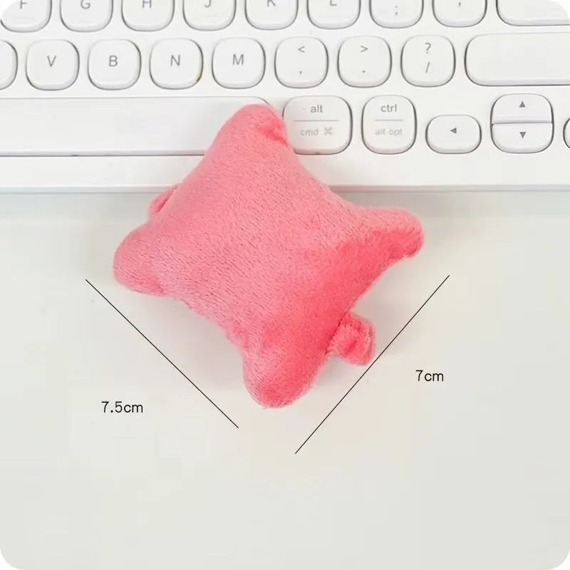 Plush mouse wrist rest protector pad in blue, green, or pink colours for keyboard typing comfort